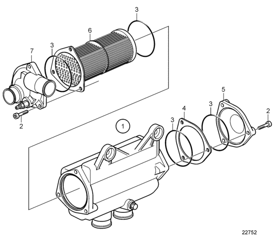 Схема узла Heat Exchanger, Components Для Volvo Penta D3-110I-C