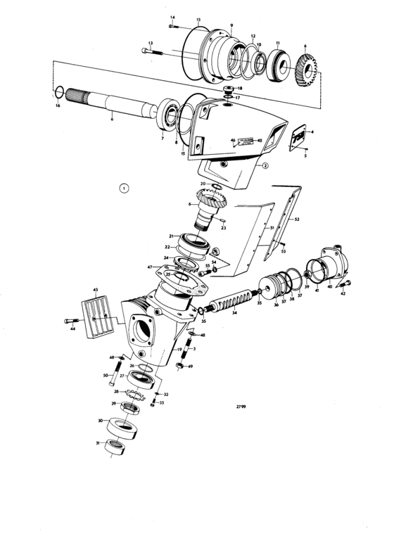 Схема узла Upper Gear Housing With Intermediate Housing Для Volvo Penta Tamd70C