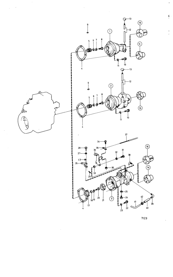 Схема узла Connecting Components Reverse Gear Для Volvo Penta Md2B