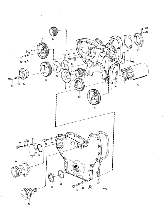 Схема узла Timing Gear Casing And Gear Для Volvo Penta Tamd70C