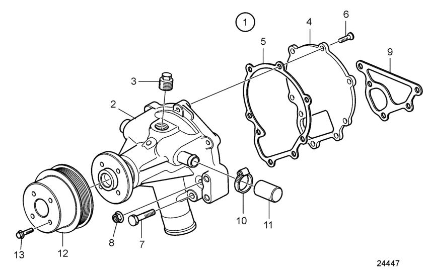 Схема узла Водяной Насос Для Volvo Penta D2-75F