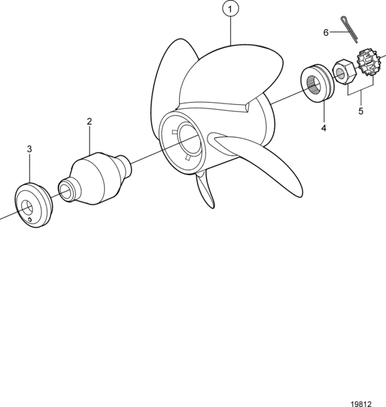Схема узла Propeller, 4 Blade Aluminum Для Volvo Penta Sx-M 1.66