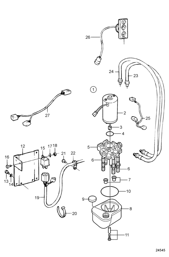Схема узла Trim Pump Для Volvo Penta Dpx-C