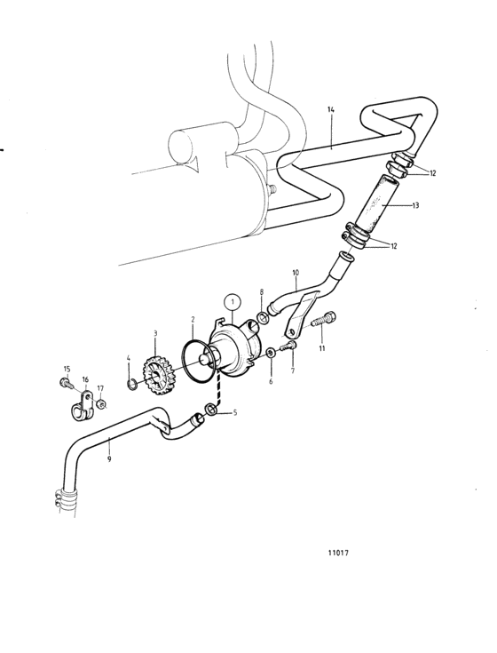Схема узла Sea Water Pump With Install. Comps. Freshwater-Cooled Engine Для Volvo Penta 2003