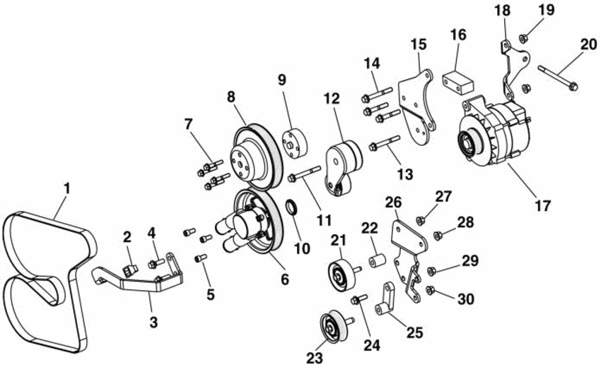 Схема узла Manual Steering System Для Volvo Penta 3.0Gsmefs
