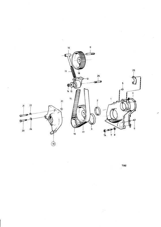 Схема узла Belt Transmission Для Volvo Penta Aq145A