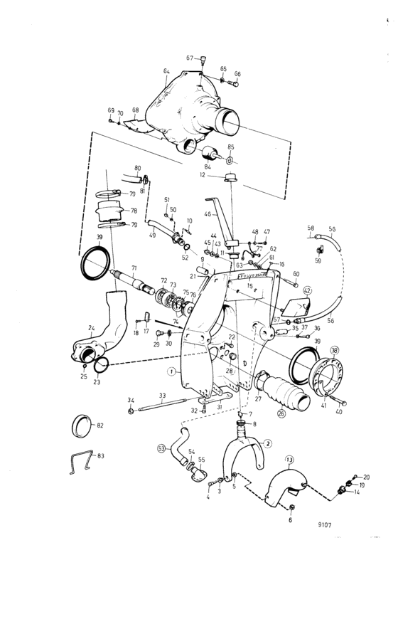 Схема узла Connecting Components Drive Unit Sp-A/Mt Для Volvo Penta Aq131D