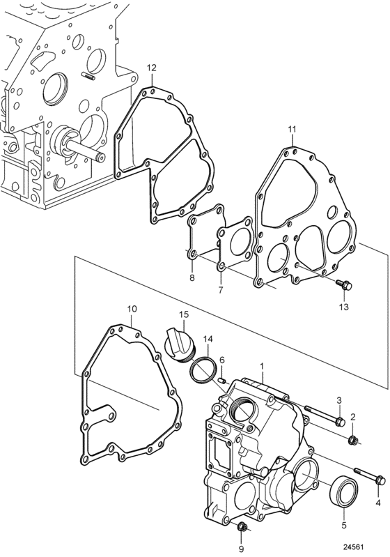Схема узла Timing Gear Housing Для Volvo Penta D1-13F