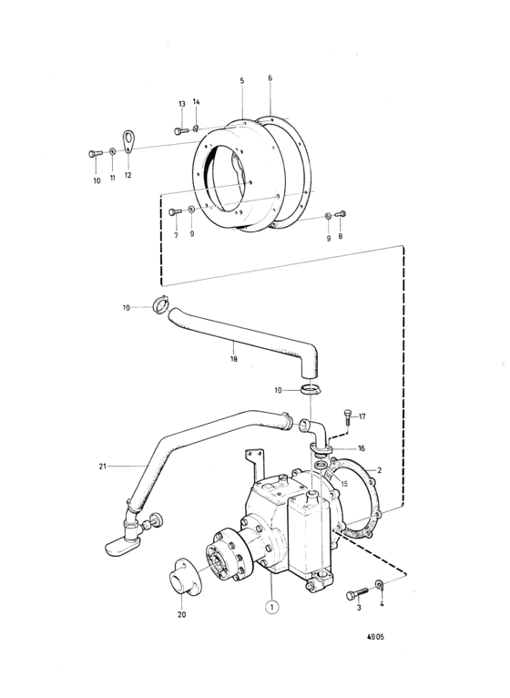 Схема узла Connecting Components Reverse Gear Ms3 Ratio 1, 91:1 Для Volvo Penta Md21B