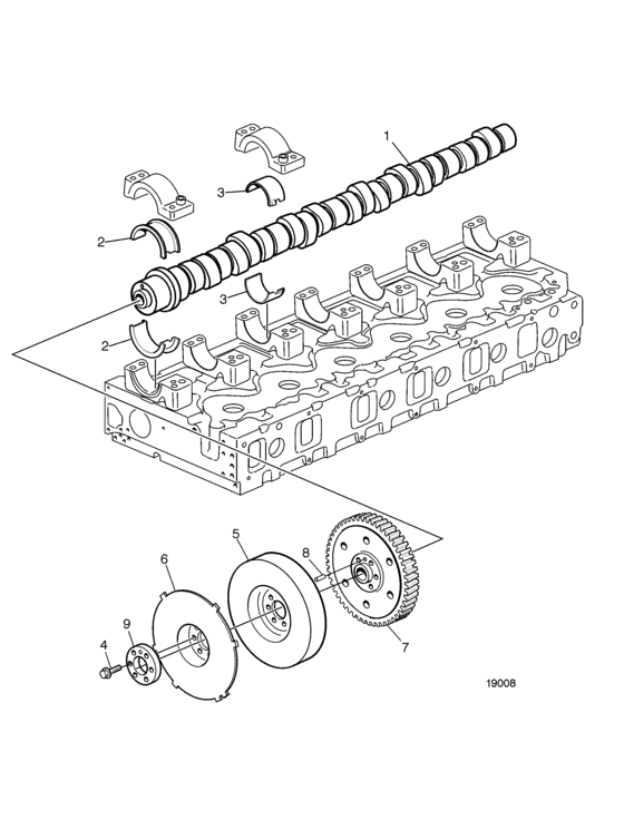 Схема узла Camshaft Assy Для Volvo Penta D12C-A Mp