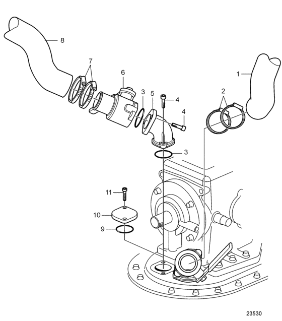 Схема узла Cooling Water Pipe Для Volvo Penta Ips-C