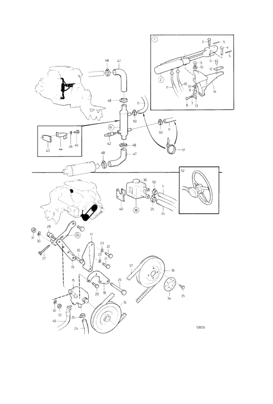 Схема узла Power Steering Drive Unit Dp-C Для Volvo Penta 740A
