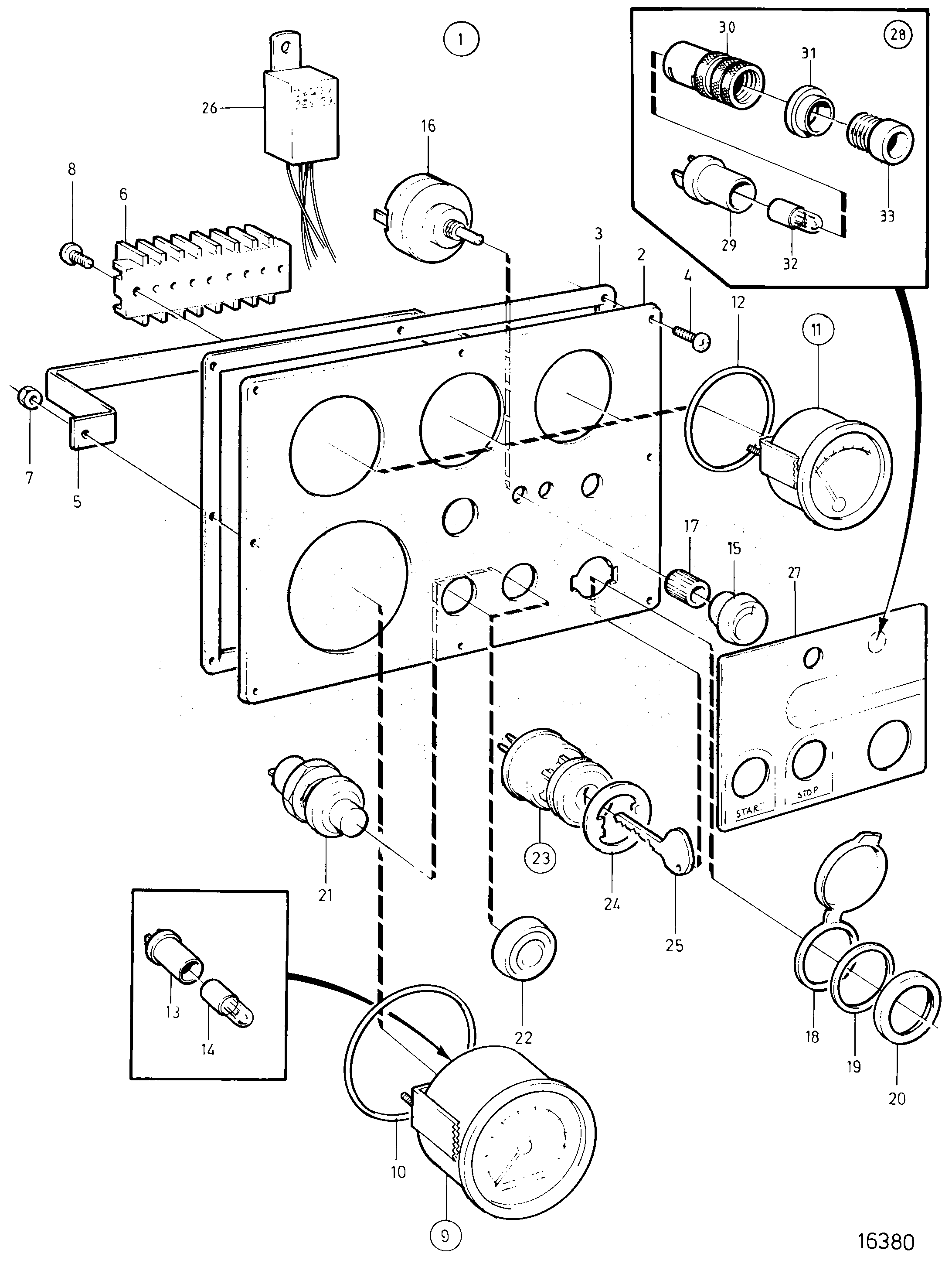 Схема узла Main Instrument Panel 24V. Classifiable: 862826