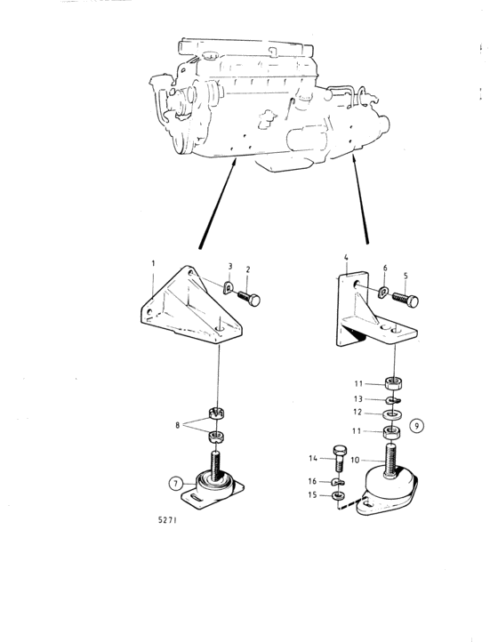 Схема узла Engine Suspension: A Для Volvo Penta Bb165A