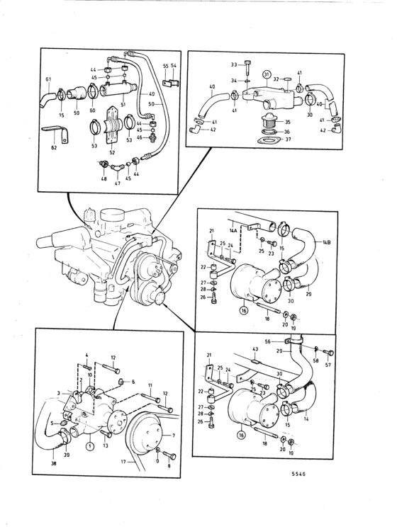 Схема узла Cooling System: B Для Volvo Penta Bb260Av