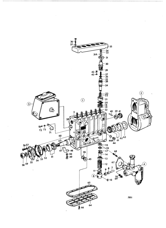 Схема узла Впрыск Топливный Насос Для Volvo Penta Aqd70Bl