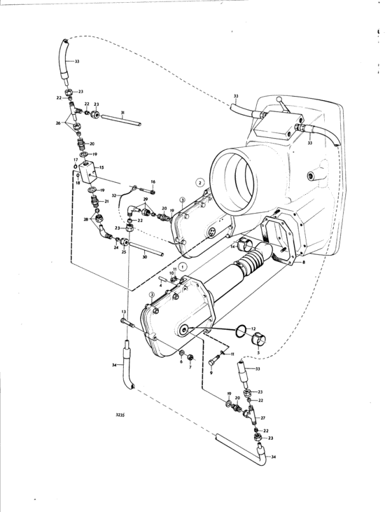 Схема узла Lifting Cylinder With Connecting Components Для Volvo Penta Aqd70D