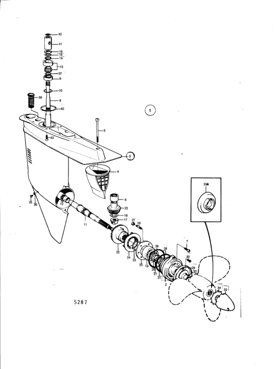 Схема узла Lower Gear Unit Aq Drive Unit 250: 814444 Для Volvo Penta Bb115C