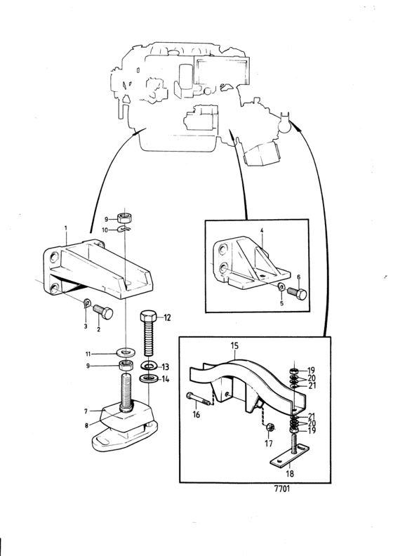 Схема узла Engine Suspension: A Для Volvo Penta Md30A