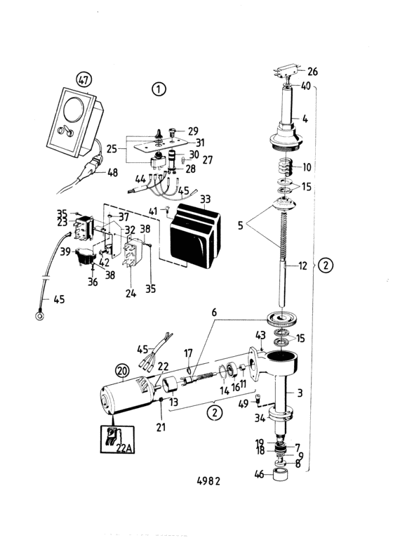 Схема узла Mechanical Lift Device Aq Drive Unit 250 270 Mo-Xxx/87999: 839135 Для Volvo Penta Bb115C