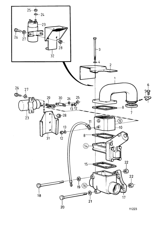 Схема узла By-Pass Valve And Starter Element Для Volvo Penta Tamd71A