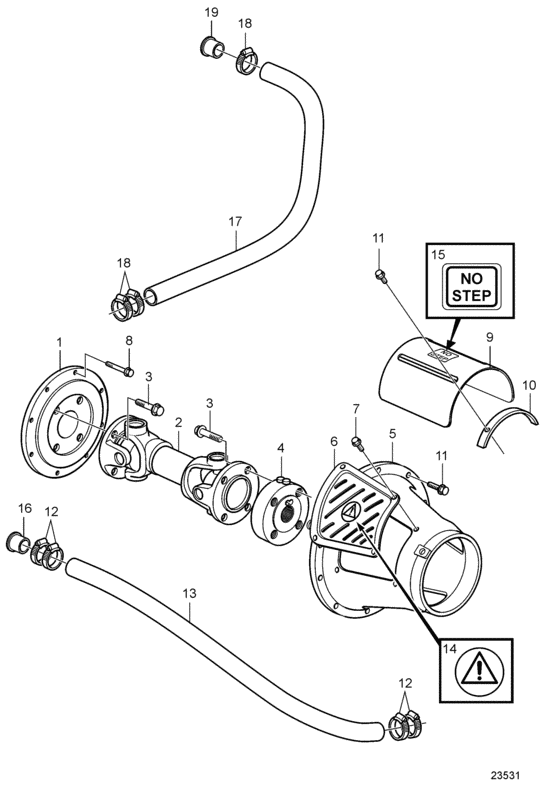 Схема узла Connecting Shaft And Housing, Diesel, 335Mm Для Volvo Penta Ips-A