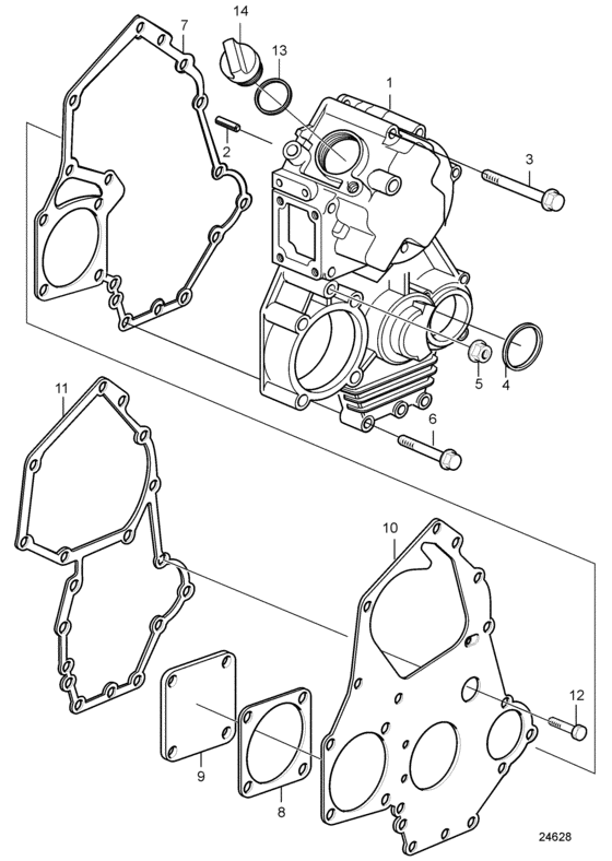 Схема узла Timing Gear Housing Для Volvo Penta D2-55F