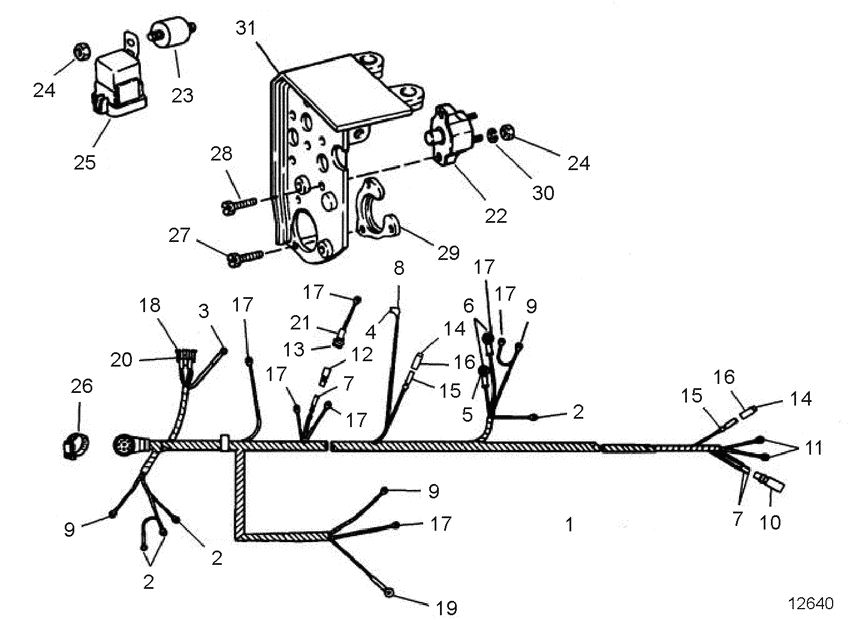 Схема узла Engine Harness And Bracket Для Volvo Penta 5.7Glpmda
