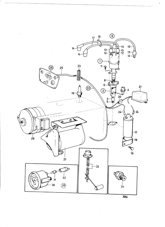 Схема узла Electrical System And Instruments Для Volvo Penta Mb10A