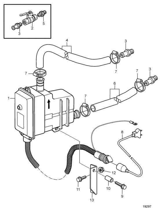 Схема узла Engine Heater, Separately Mounted Для Volvo Penta D12D-E Mg