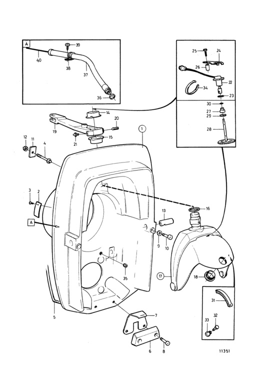 Схема узла Shield With Mounting Components Для Volvo Penta 572A