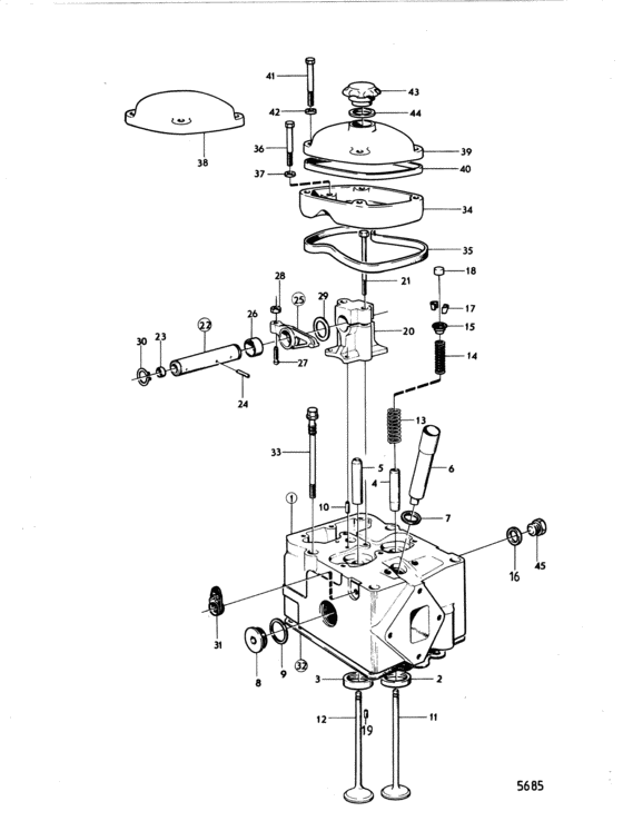 Схема узла Головка Цилиндра Для Volvo Penta Td100Arc