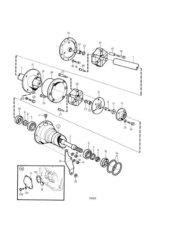 Схема узла Jack Shaft Kit Для Volvo Penta Ad31D