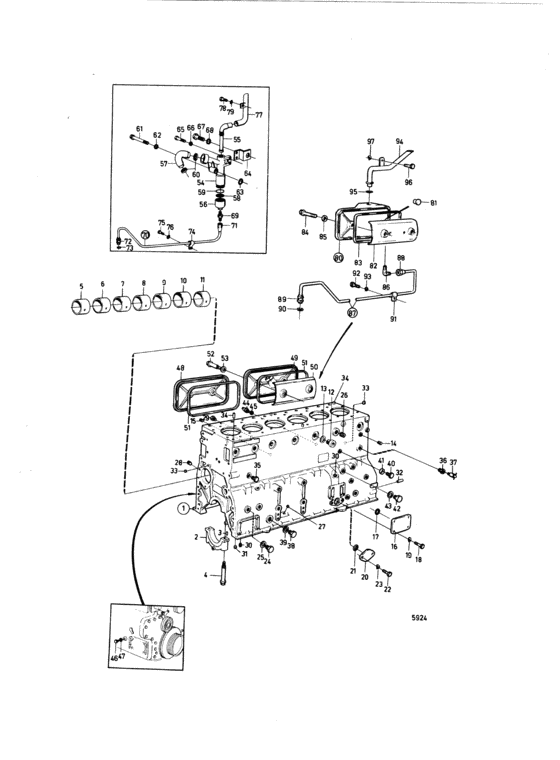 Схема узла Cylinder Block: C Для Volvo Penta Tamd70B