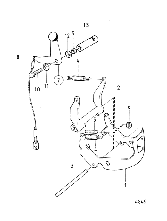 Схема узла Springing Astern Lever Для Volvo Penta Bb115C