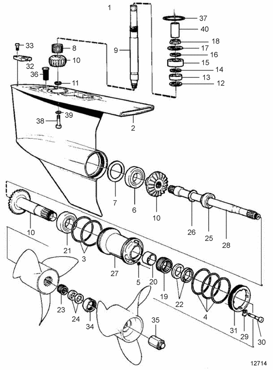 Схема узла Lower Gear Unit Для Volvo Penta Dpx-S1 1.78