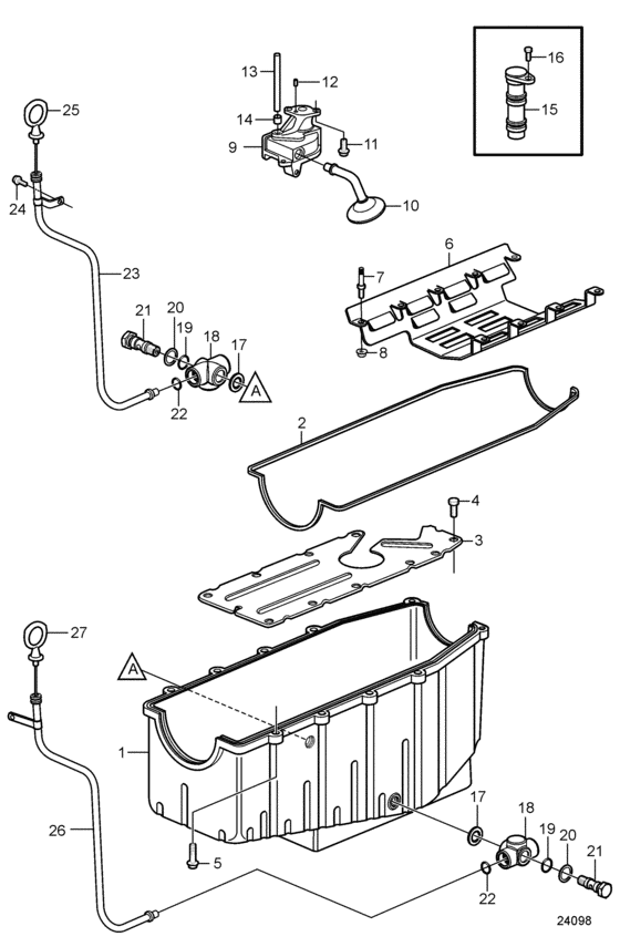 Схема узла Oil Pan And Oil Pump Для Volvo Penta 8.1Ipse-Jf