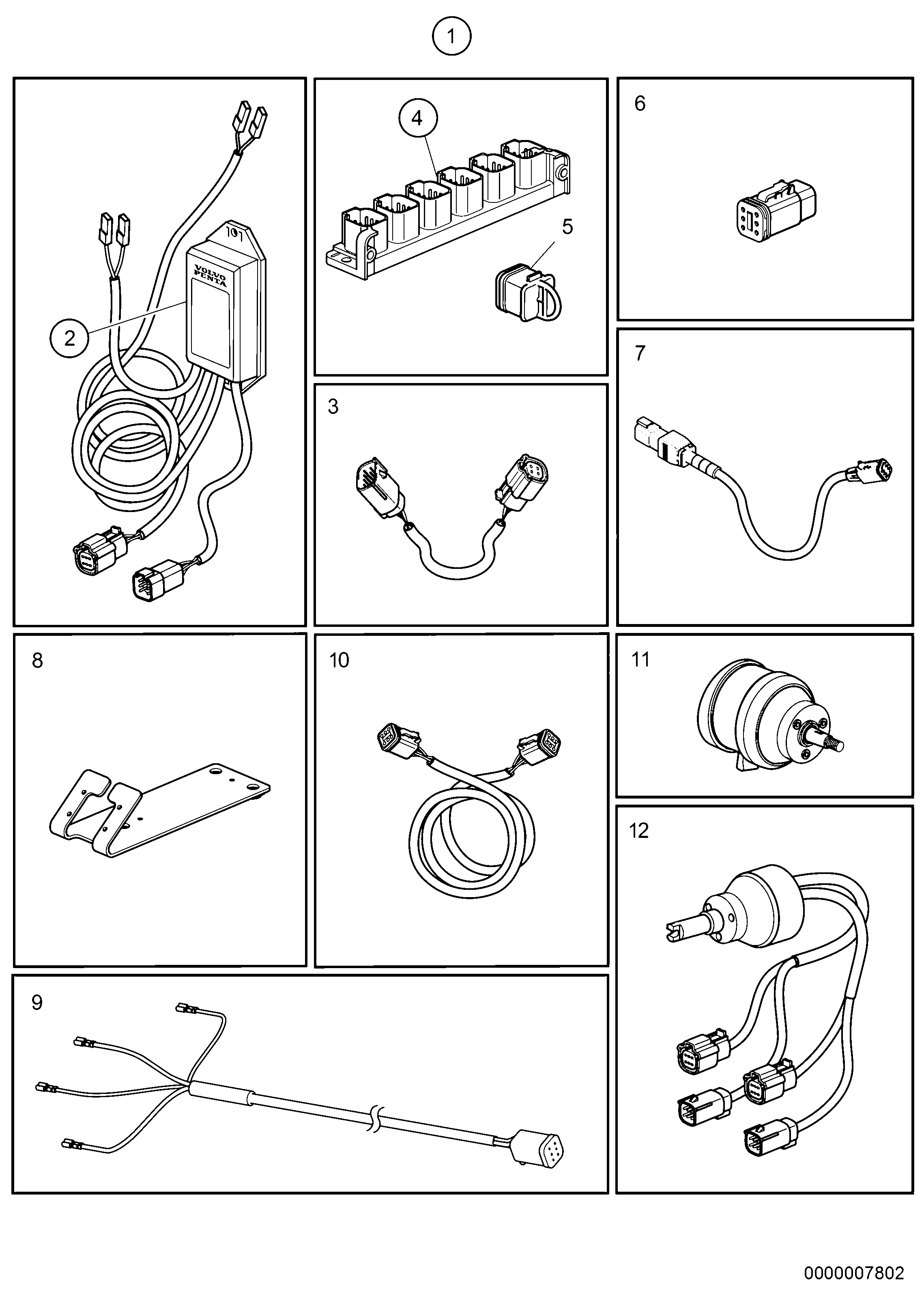 Схема узла Main Station, Inboard/Aq/Ips Twin, Electronic Steering With Aki, Evc 2.0