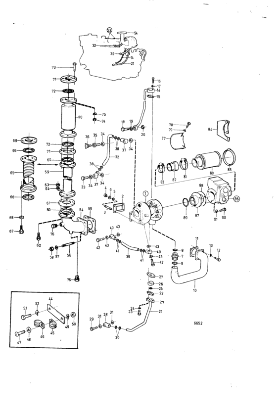Схема узла Induction And Exhaust Manifold: A Для Volvo Penta Td100Chc