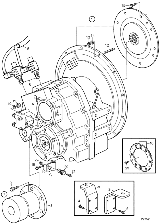 Схема узла Reverse Gear Mg5065Ae Для Volvo Penta D9A2A D9A-Mh