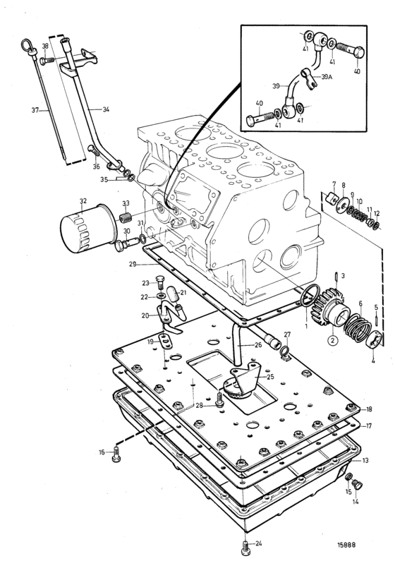Схема узла Lubricating System Для Volvo Penta Md2020A