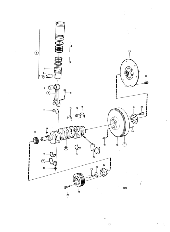 Схема узла Crankshaft And Related Parts Для Volvo Penta Sp-A1