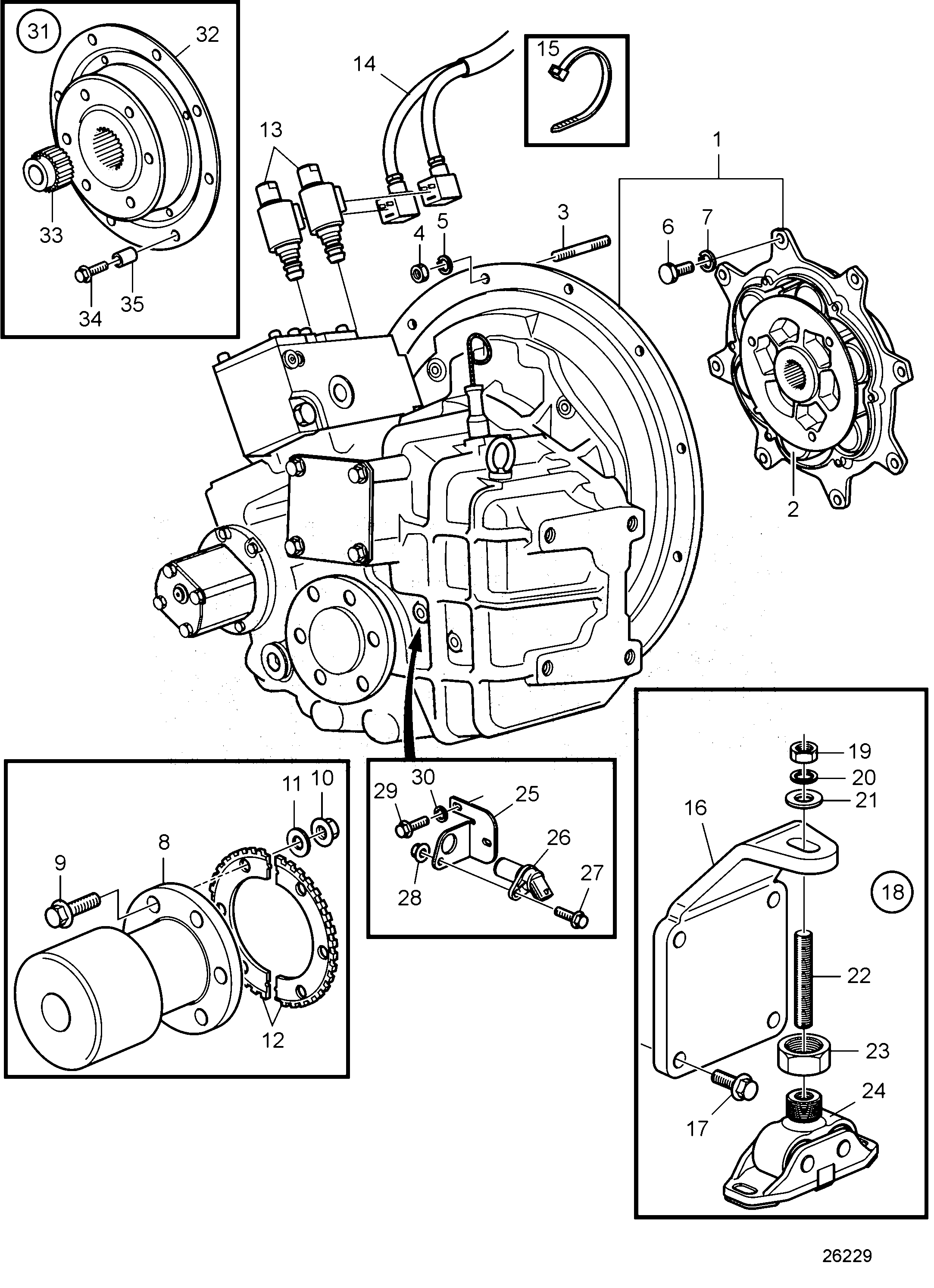 Схема узла Реверсивная Передача Zf286A-E