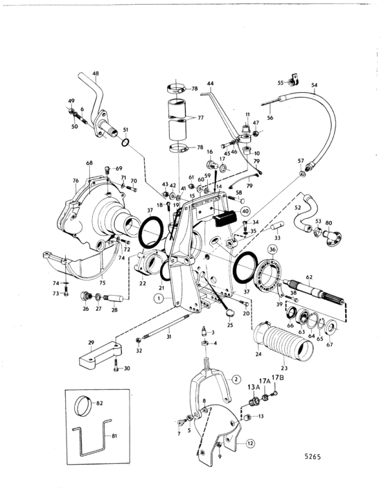 Схема узла Connecting Components Aq Drive Unit 250 Для Volvo Penta Aq165A
