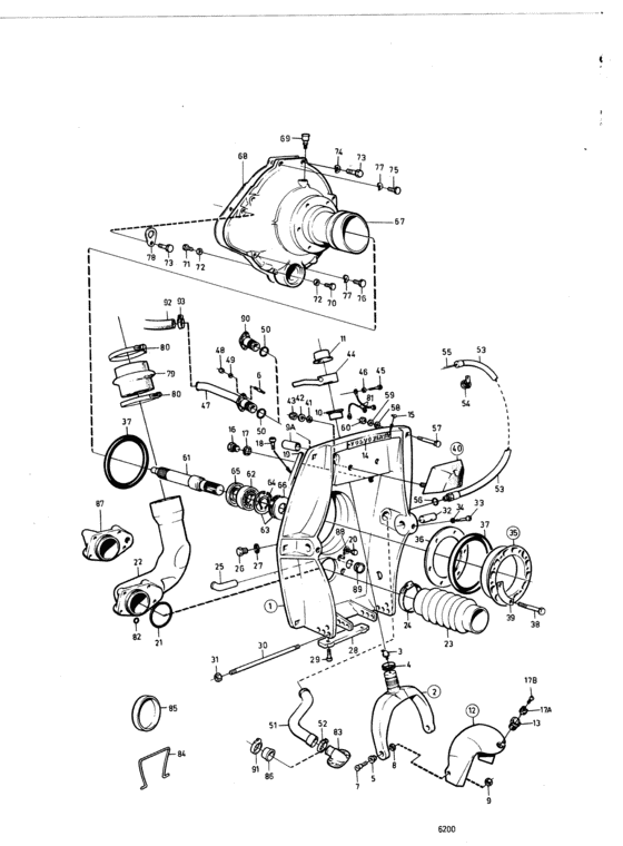 Схема узла Connecting Components Aq Drive Unit 280 Для Volvo Penta Aqd21B