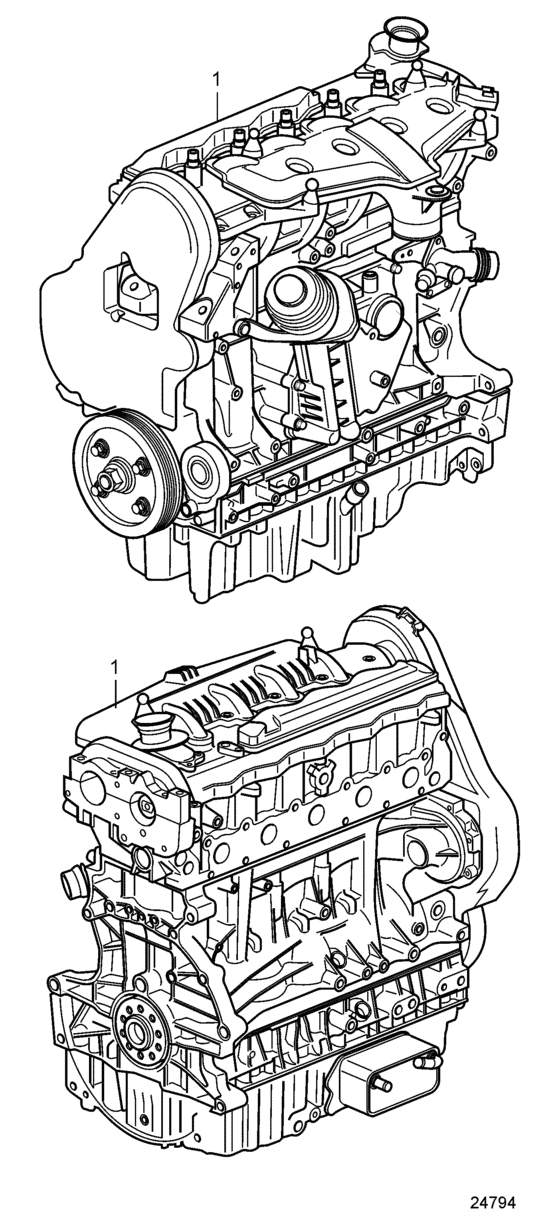Схема узла Long Block, Exchange Для Volvo Penta D3-200I-D
