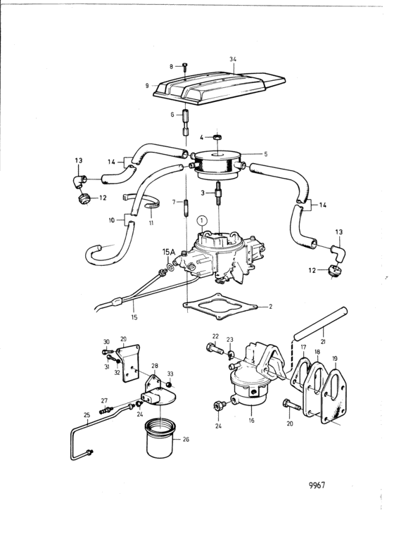 Схема узла Топливная Система Для Volvo Penta 571A