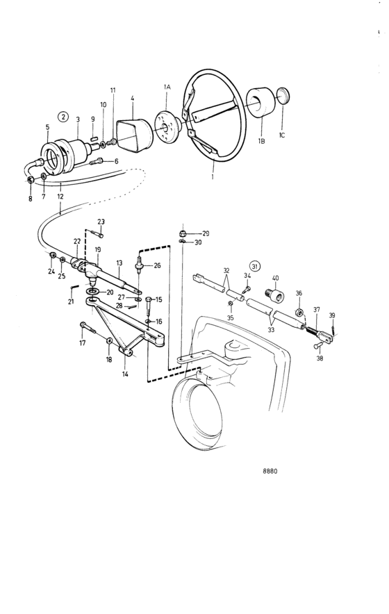 Схема узла Steering Mechanism, Roto Pilot Drive Unit Для Volvo Penta 501A