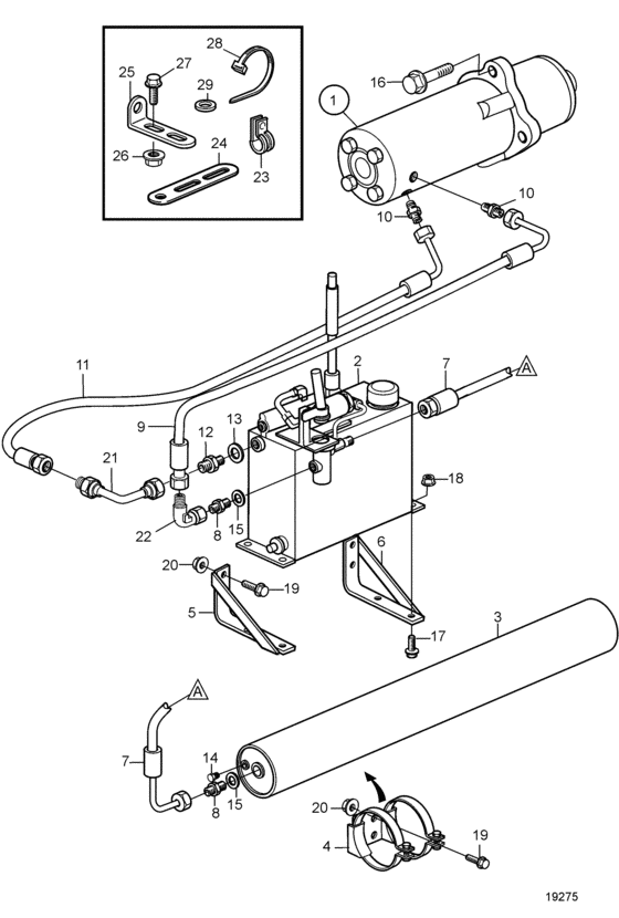 Схема узла Hydraulic Starter Для Volvo Penta D12D-E Mg