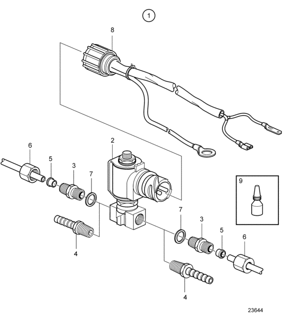 Схема узла Клапан Топливный Для Volvo Penta D12C-A Mp
